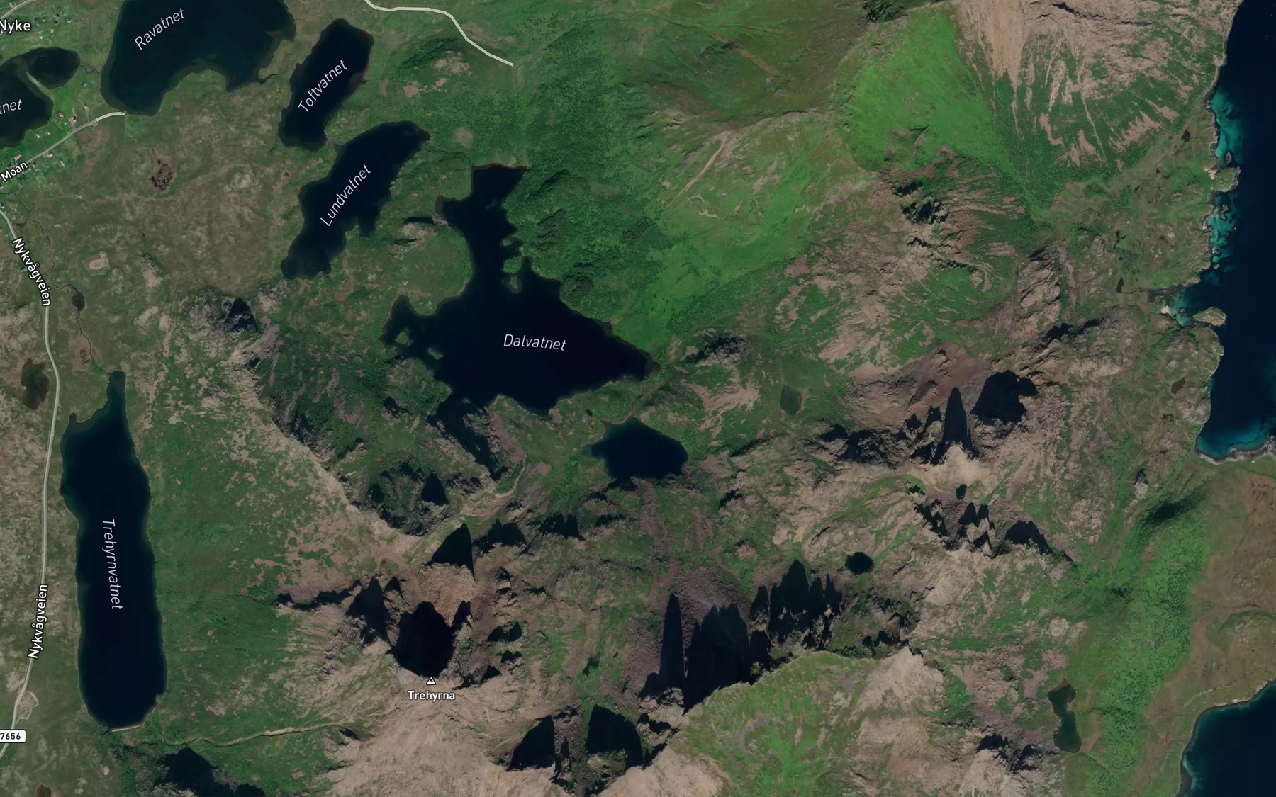 Satellite map of the Trolldalselva