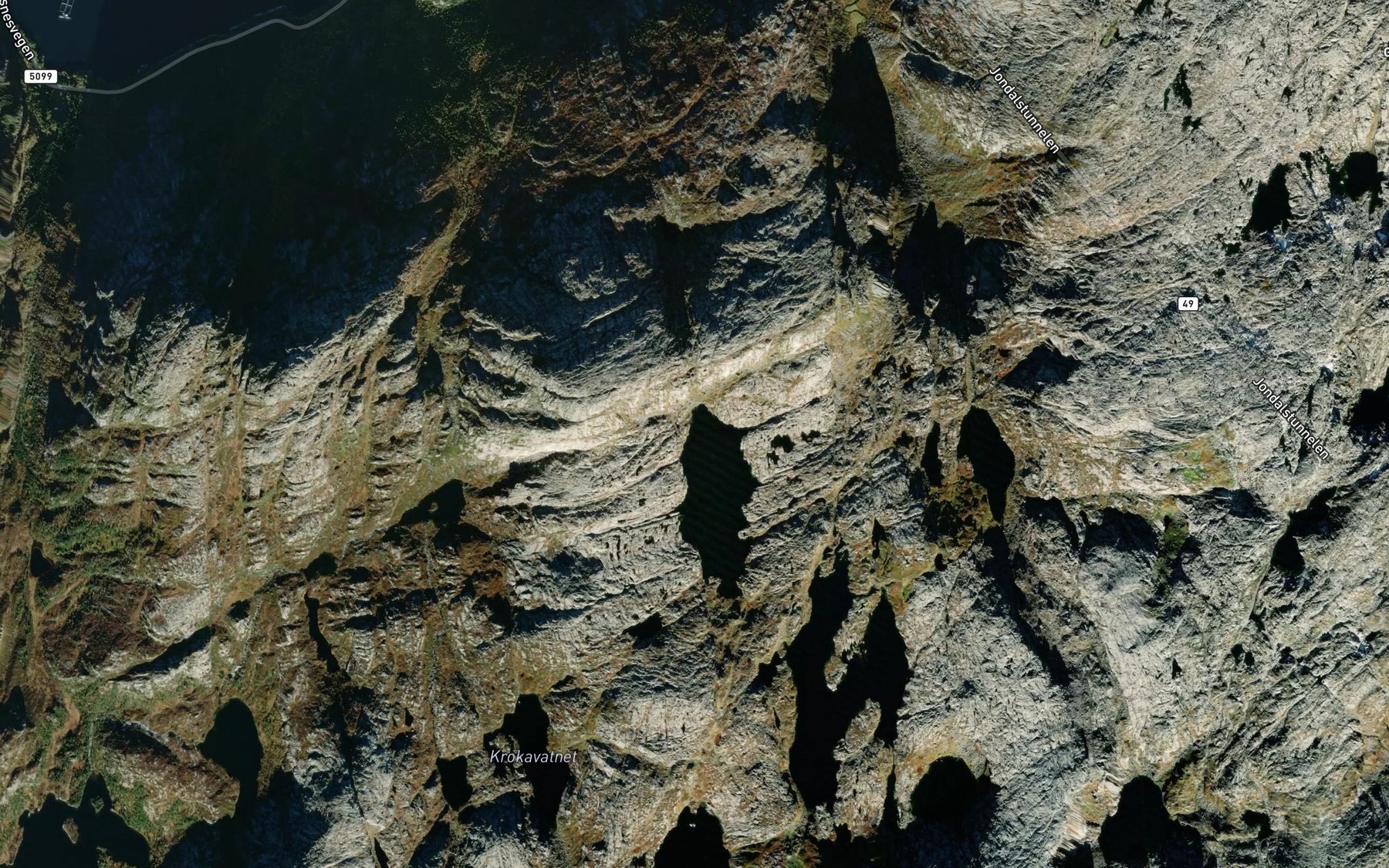 Satellite map of the Vesla Solbjorgsvatn