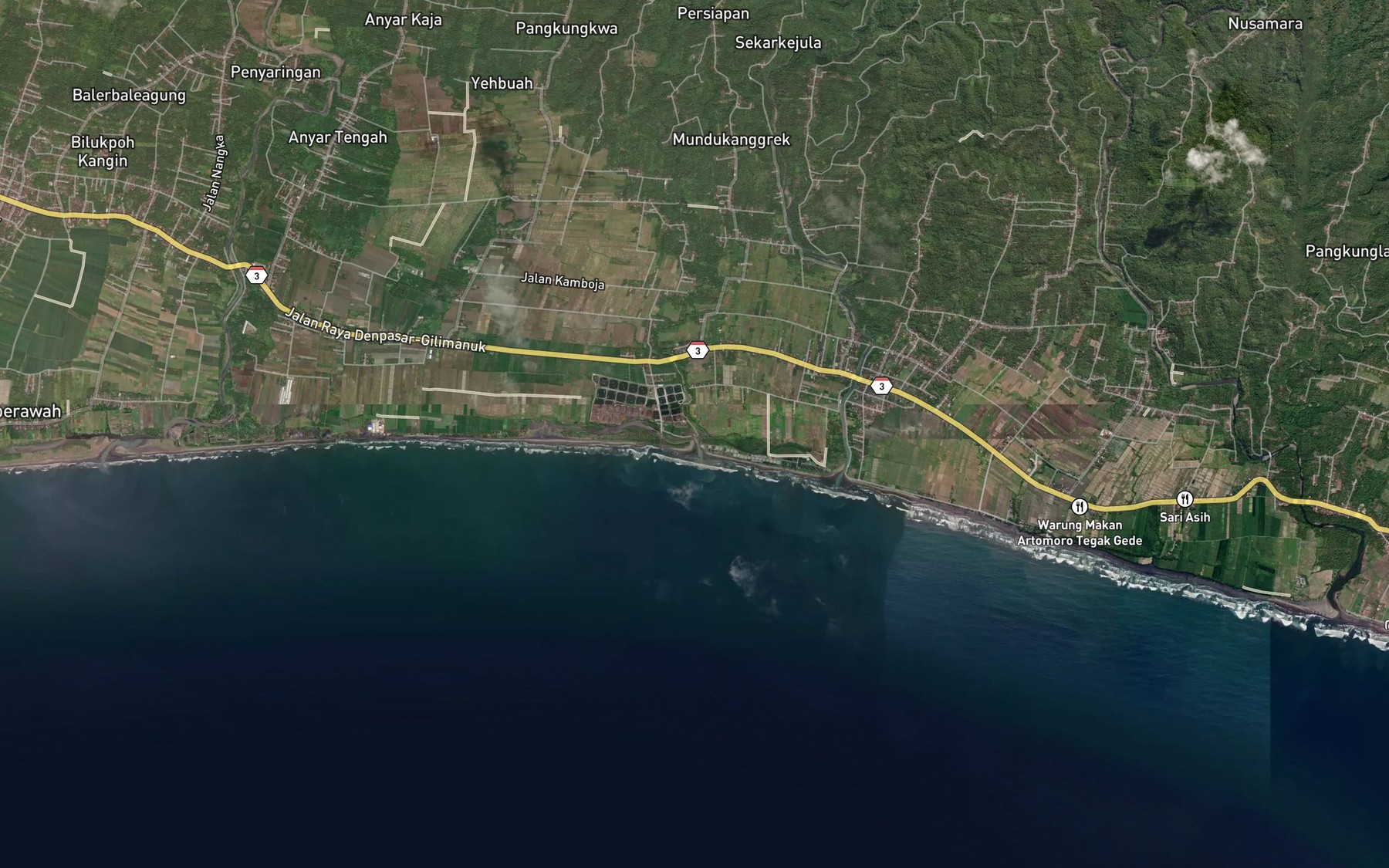 Satellite map of the Yeh Buah
