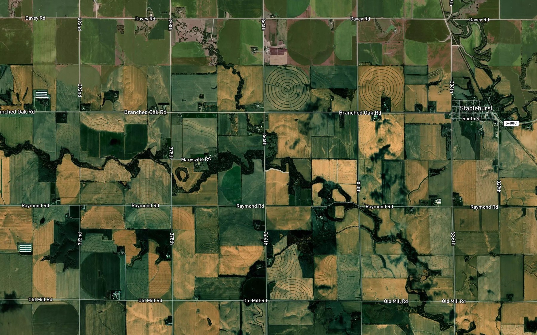 Satellite map of the Cottonwood Creek