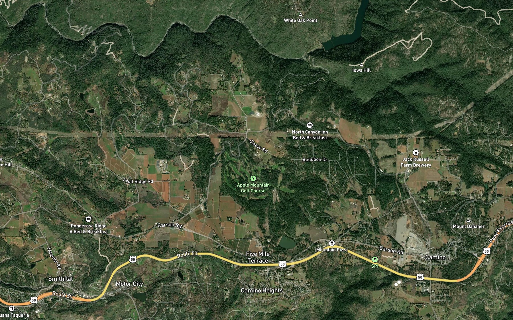 Satellite map of the Mill Pond
