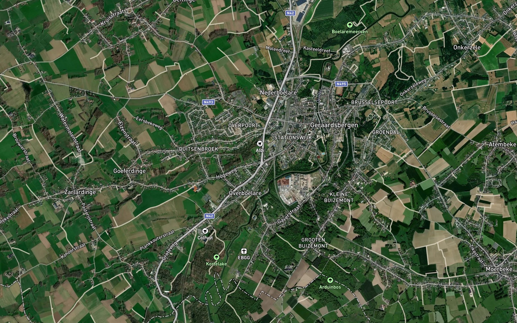Satellite map of the Korte Lakebeek