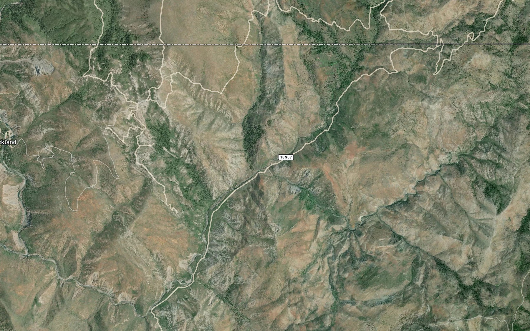 Satellite map of the North Fork Diamond Creek