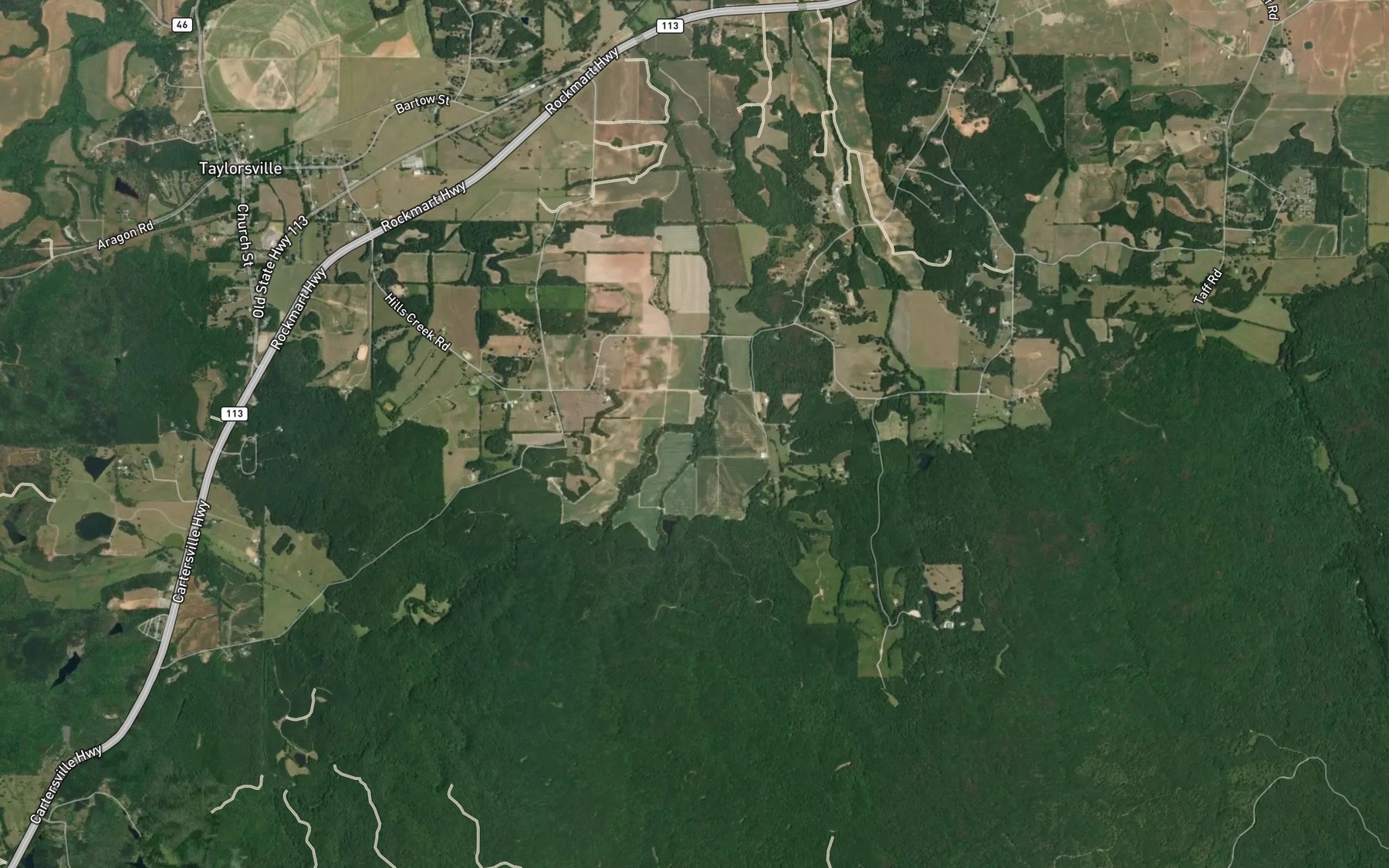 Satellite map of the Mackey Branch