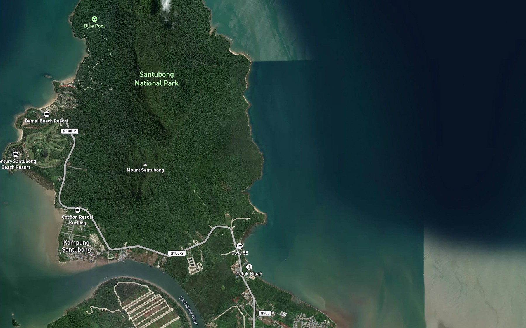 Satellite map of the Teluk Binyok