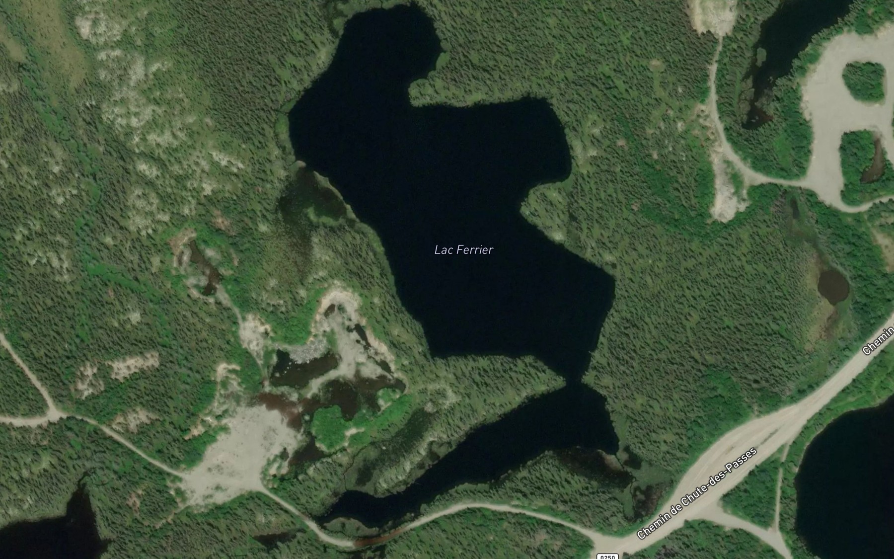 Satellite map of the Lac Ferrier