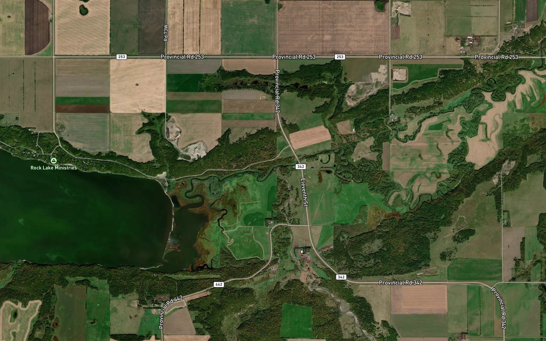 Satellite map of the Cypress Creek