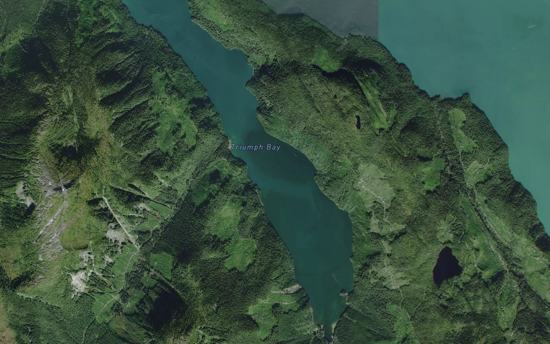 Satellite map of the Triumph Bay