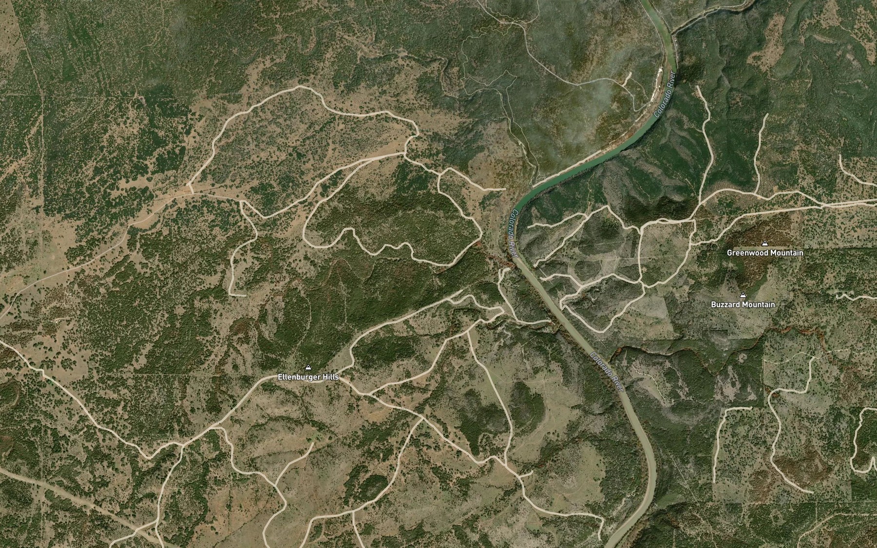 Satellite map of the Post Oak Spring
