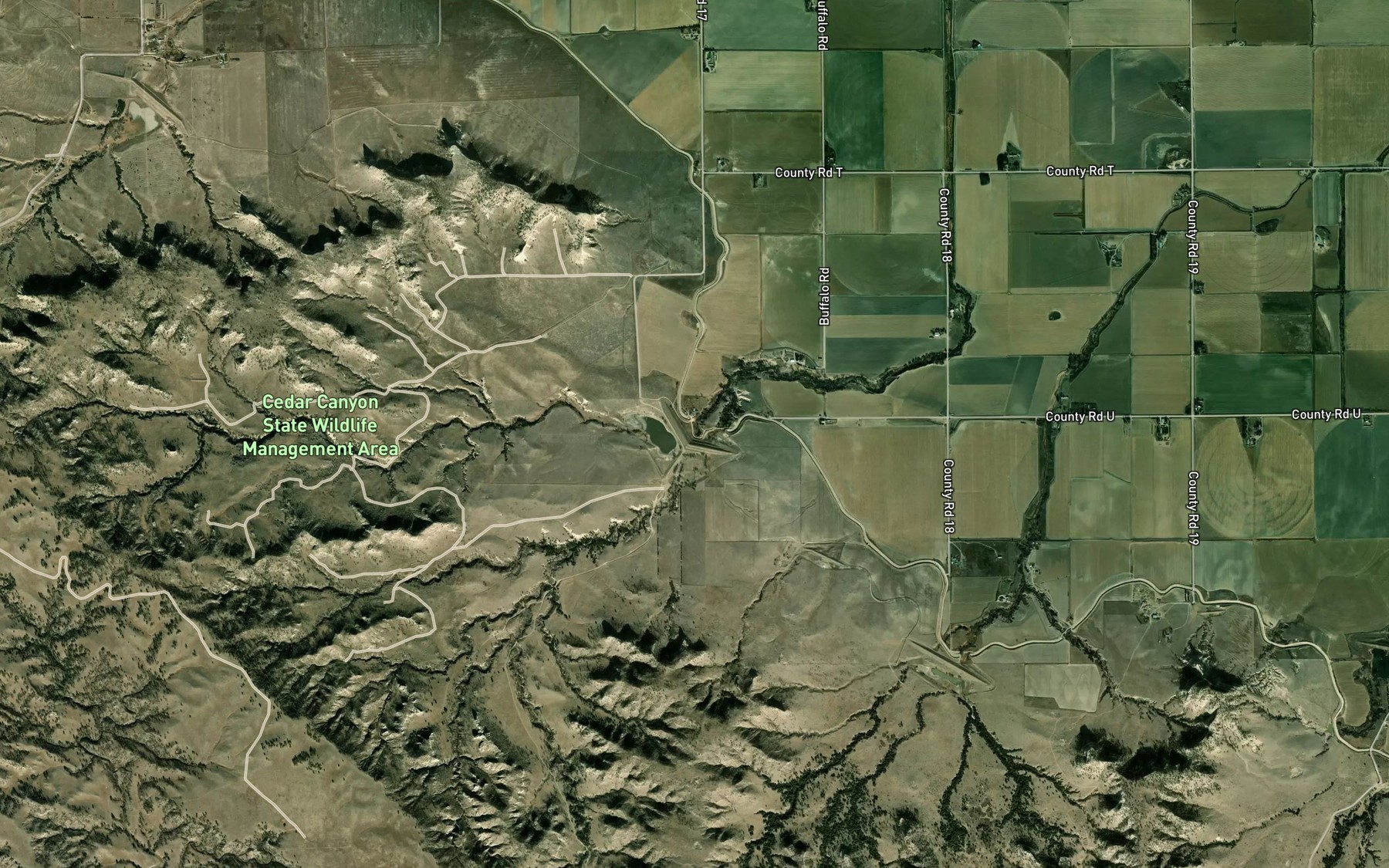 Satellite map of the Gering Valley Reservoir E