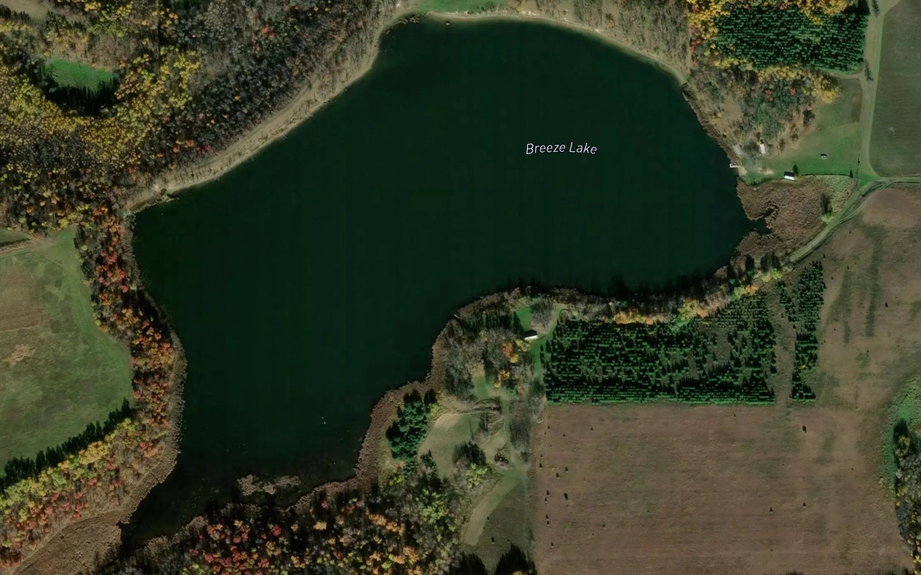 Satellite map of the Breeze Lake
