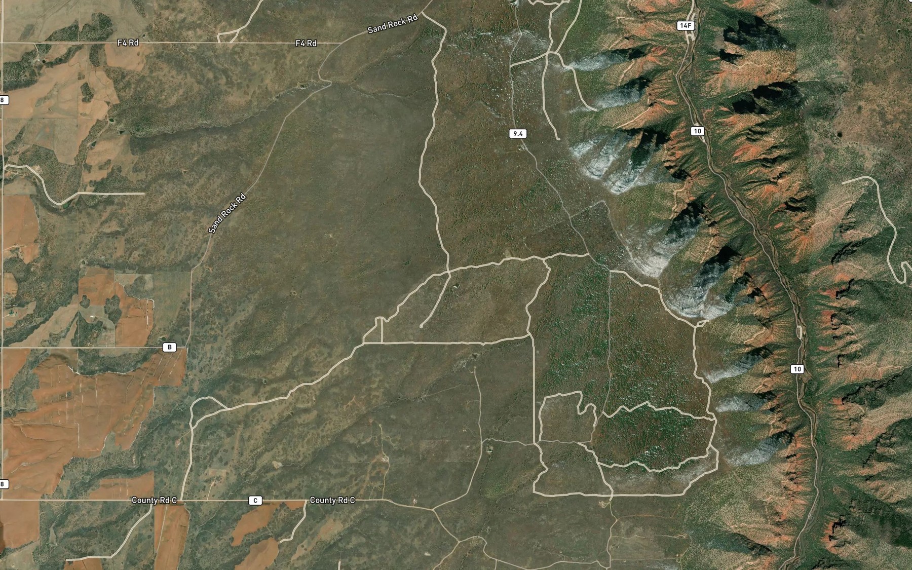 Satellite map of the Rogers Reservoir