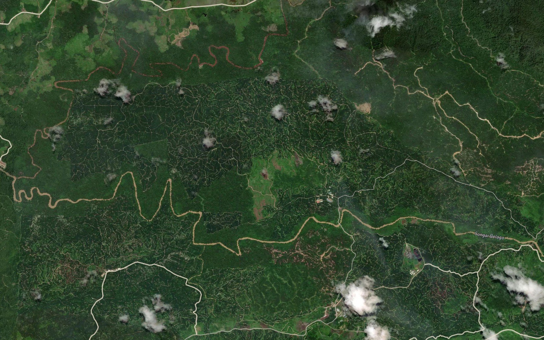 Satellite map of the Sungai Paku