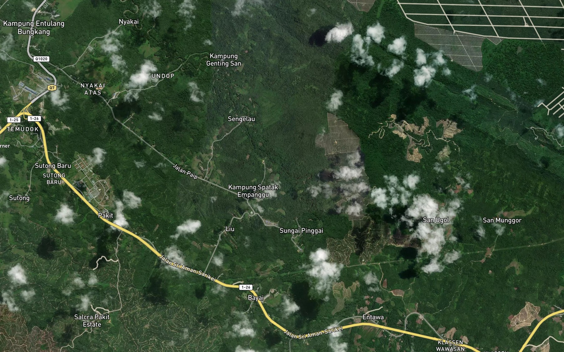 Satellite map of the Sungai Pendam