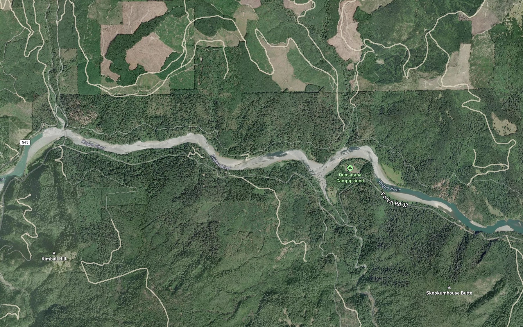 Satellite map of the Hawkins Riffle