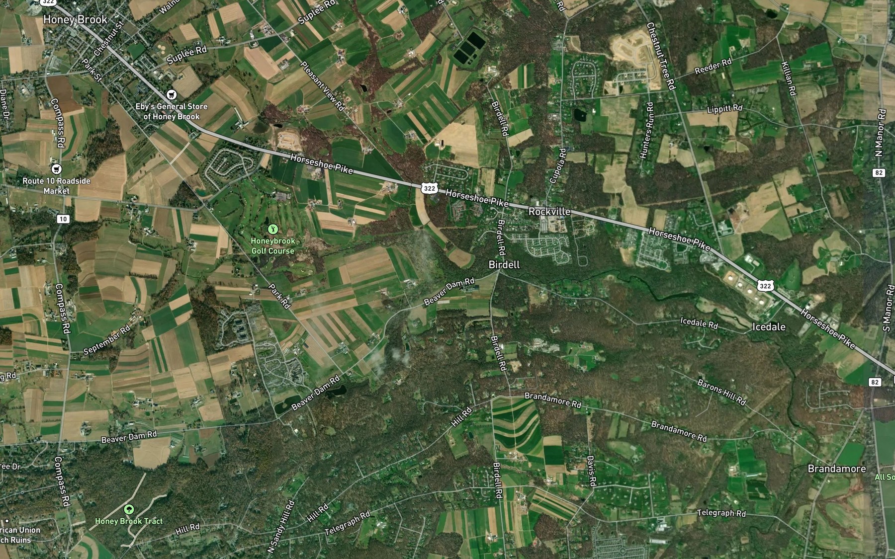 Satellite map of the Two Log Run