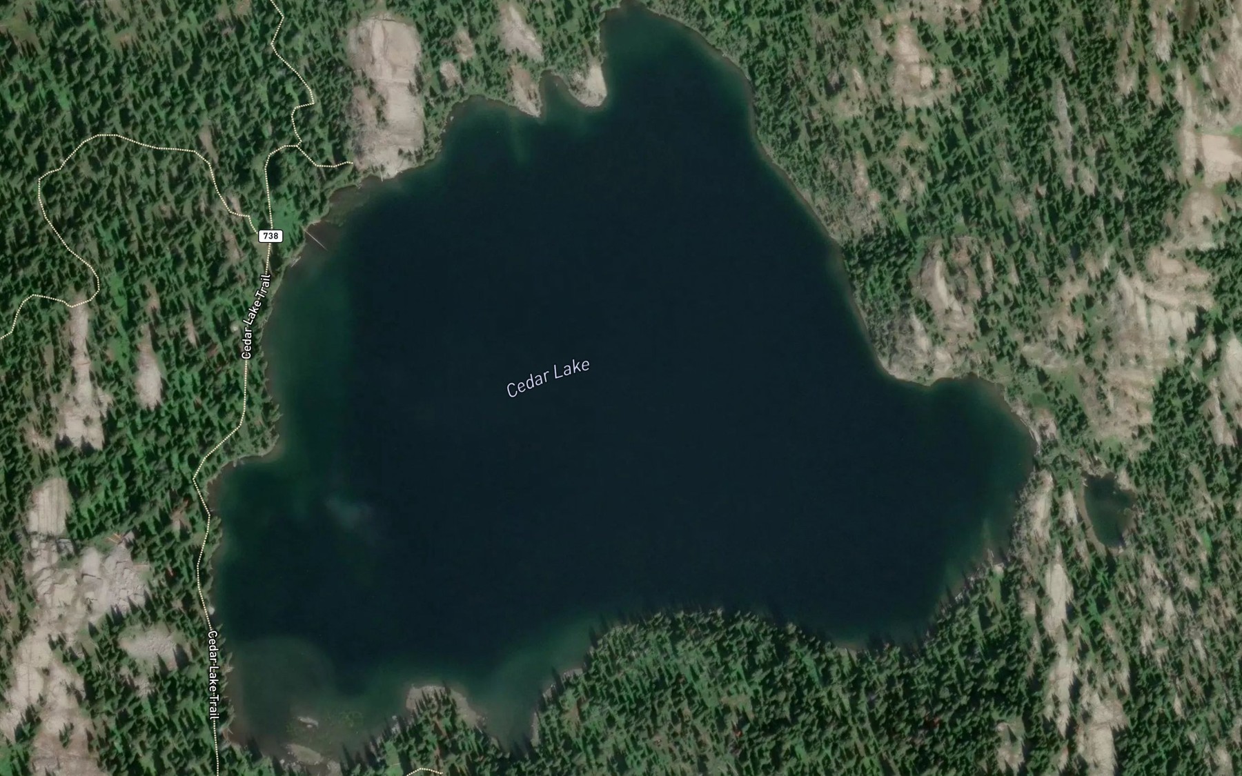 Satellite map of the Cedar Lake