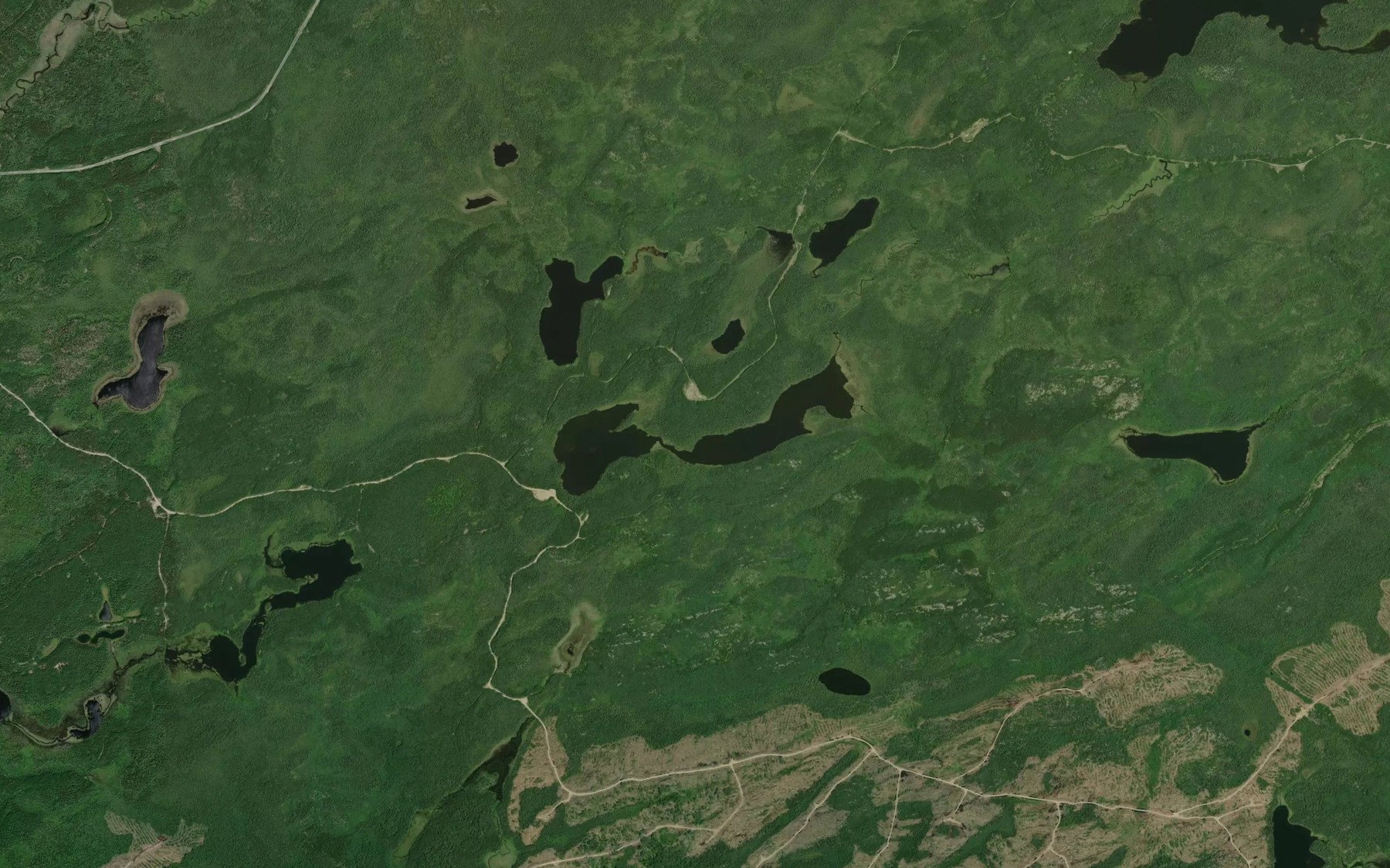 Satellite map of the Little Poverty Lake