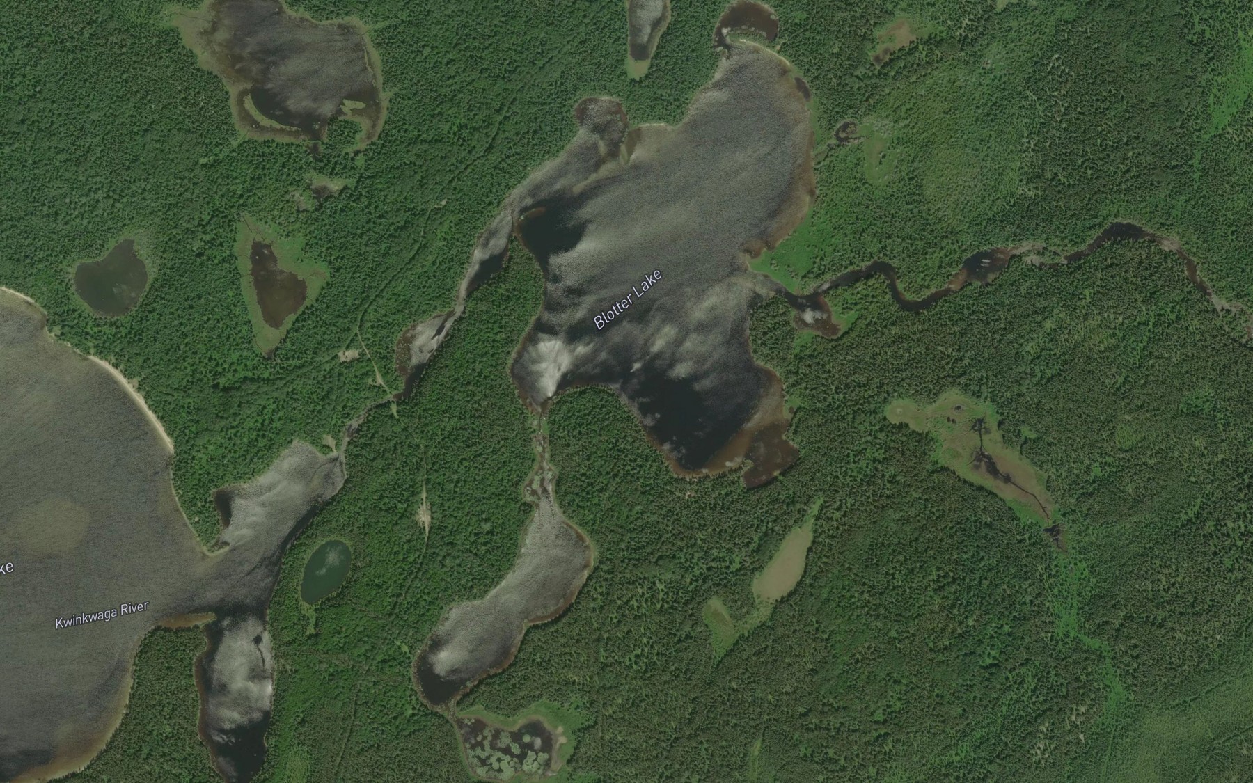 Satellite map of the Blotter Lake