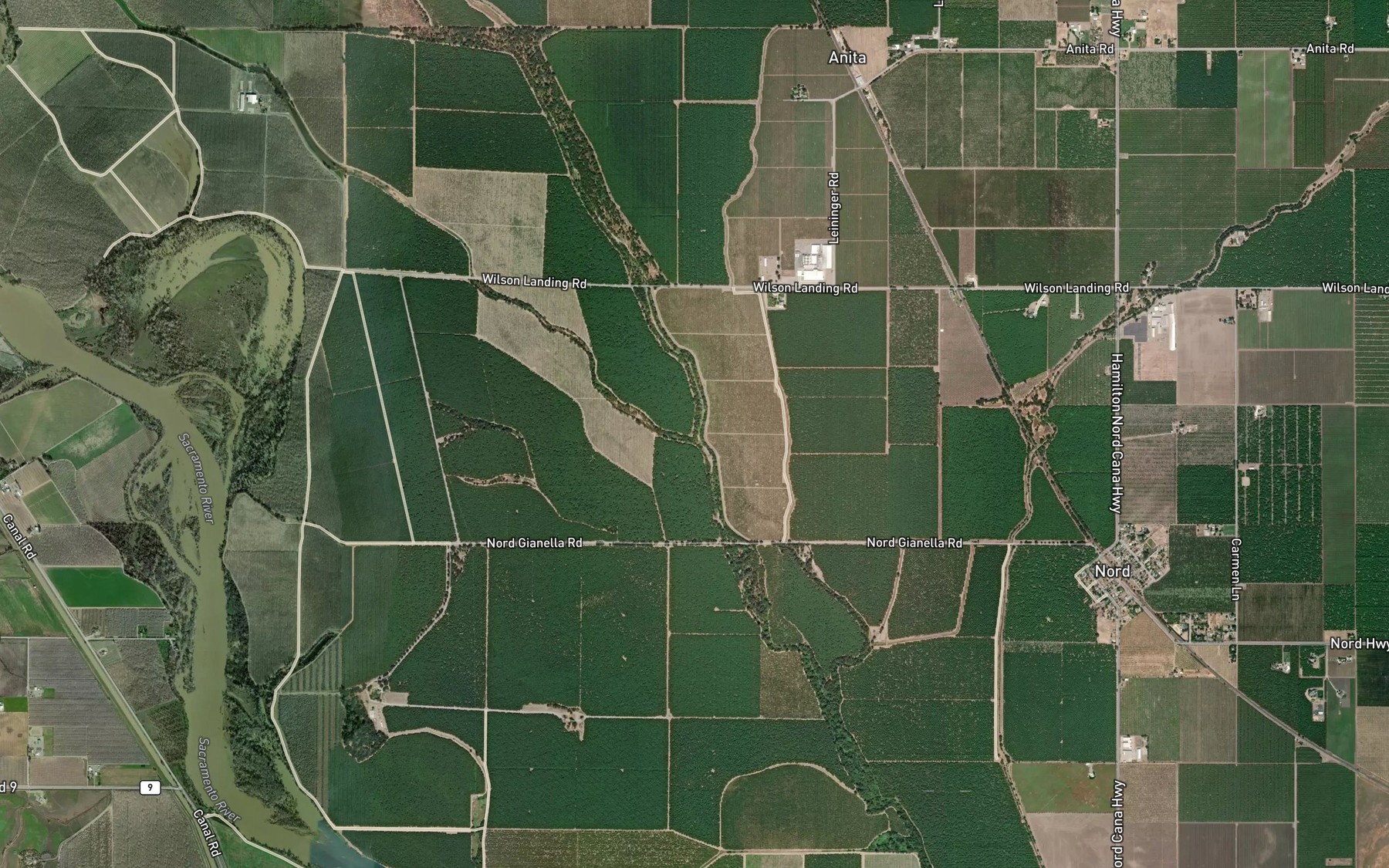 Satellite map of the Harbean Slough