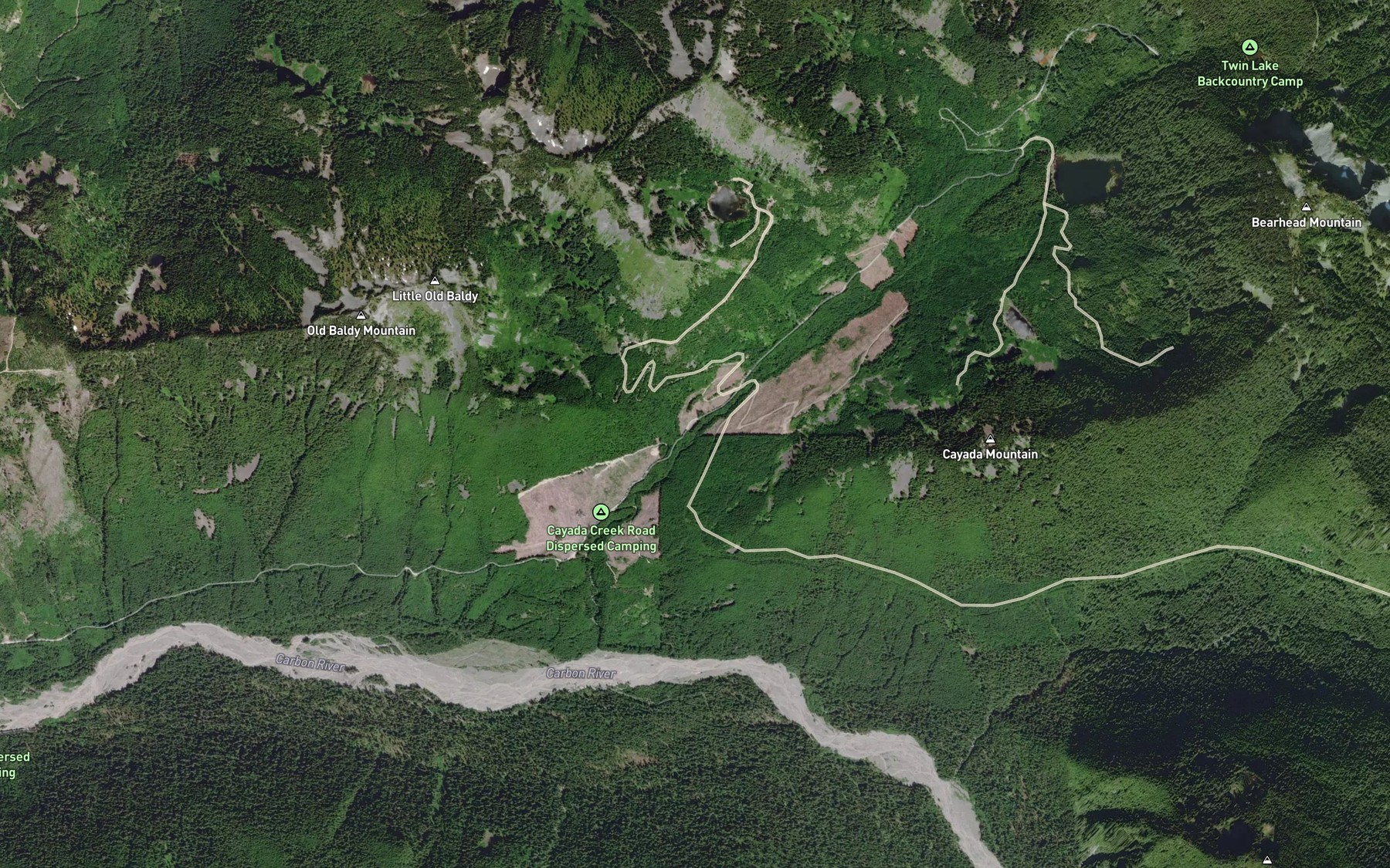 Satellite map of the Kennedy Creek