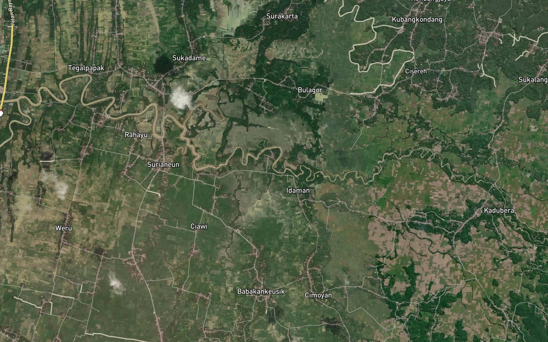 Satellite map of the Ci Beureum Wetan