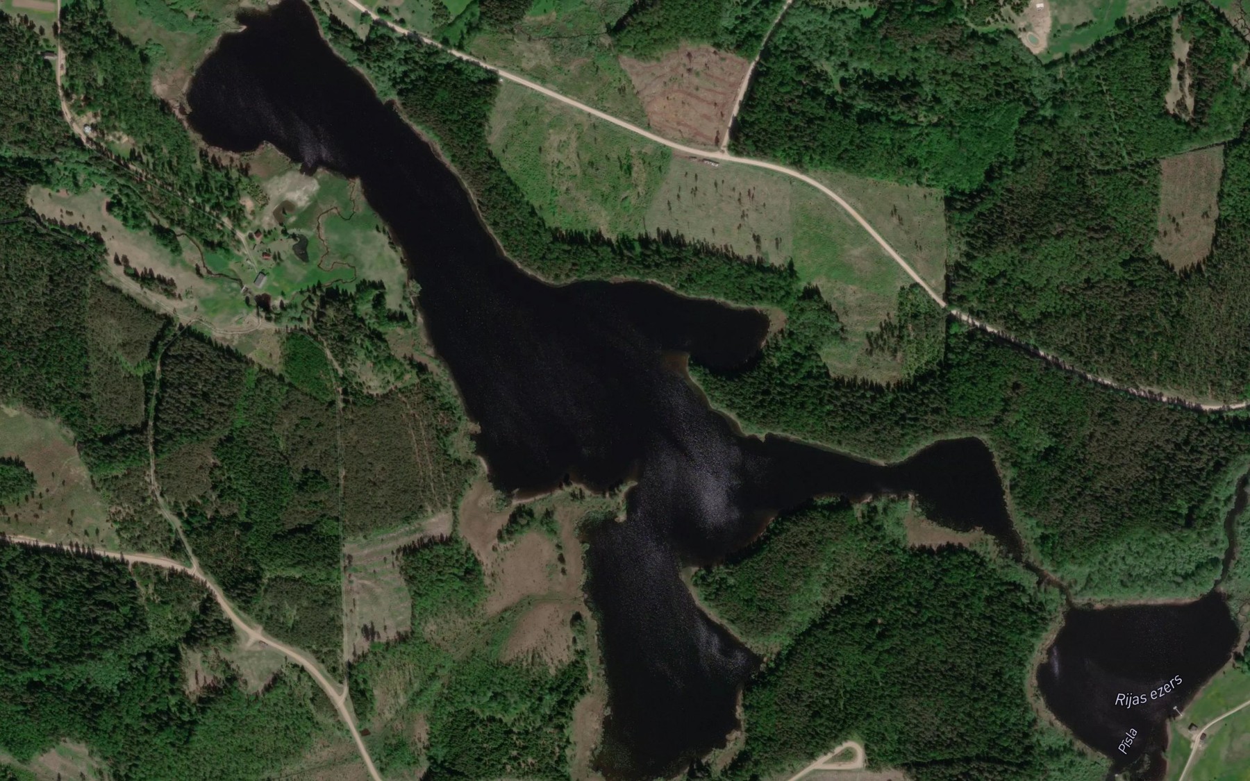 Satellite map of the Ilzes Ezers