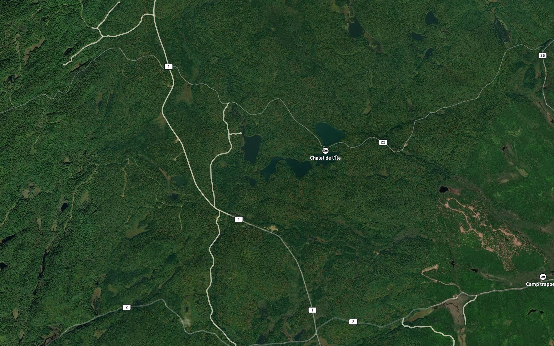 Satellite map of the Lac Croche