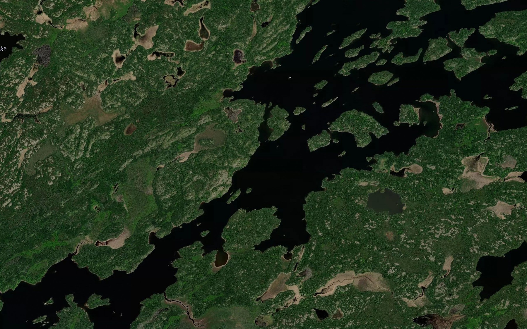 Satellite map of the Shoal Lake Narrows