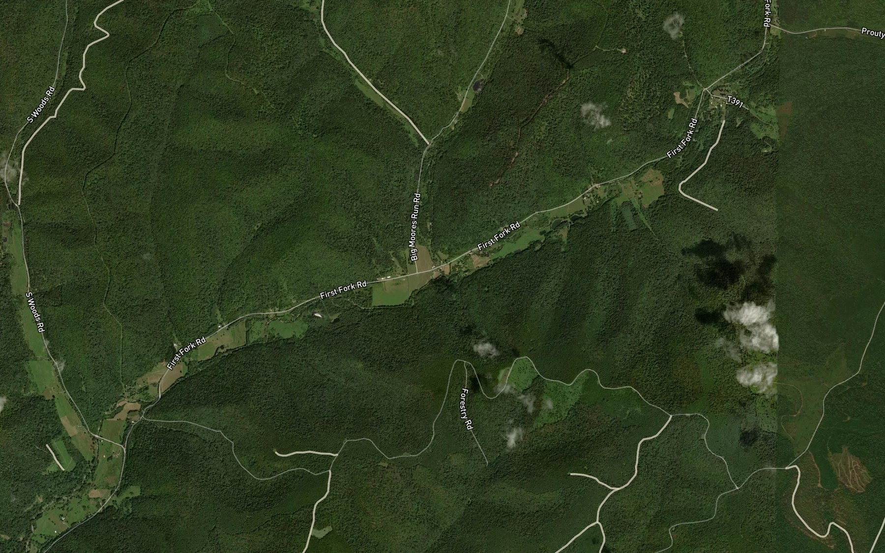 Satellite map of the Big Moores Run