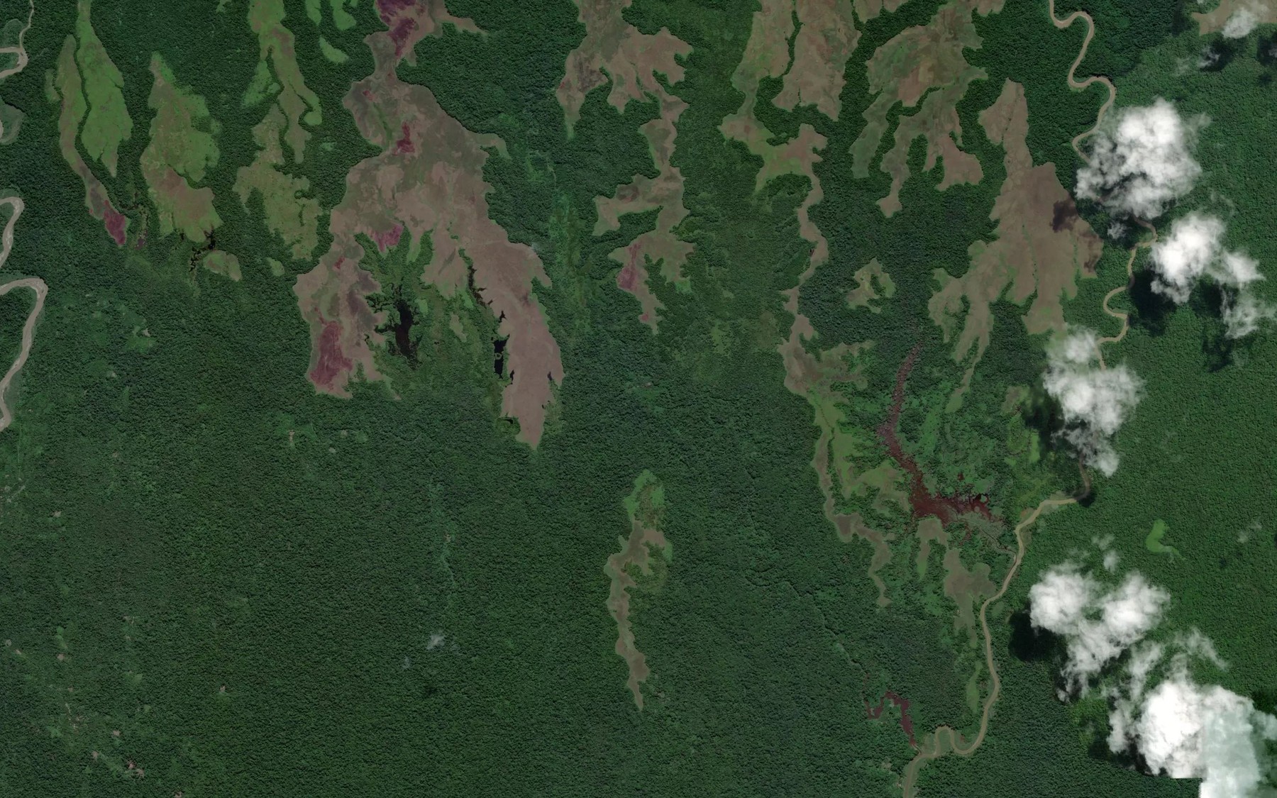 Satellite map of the Nopan River