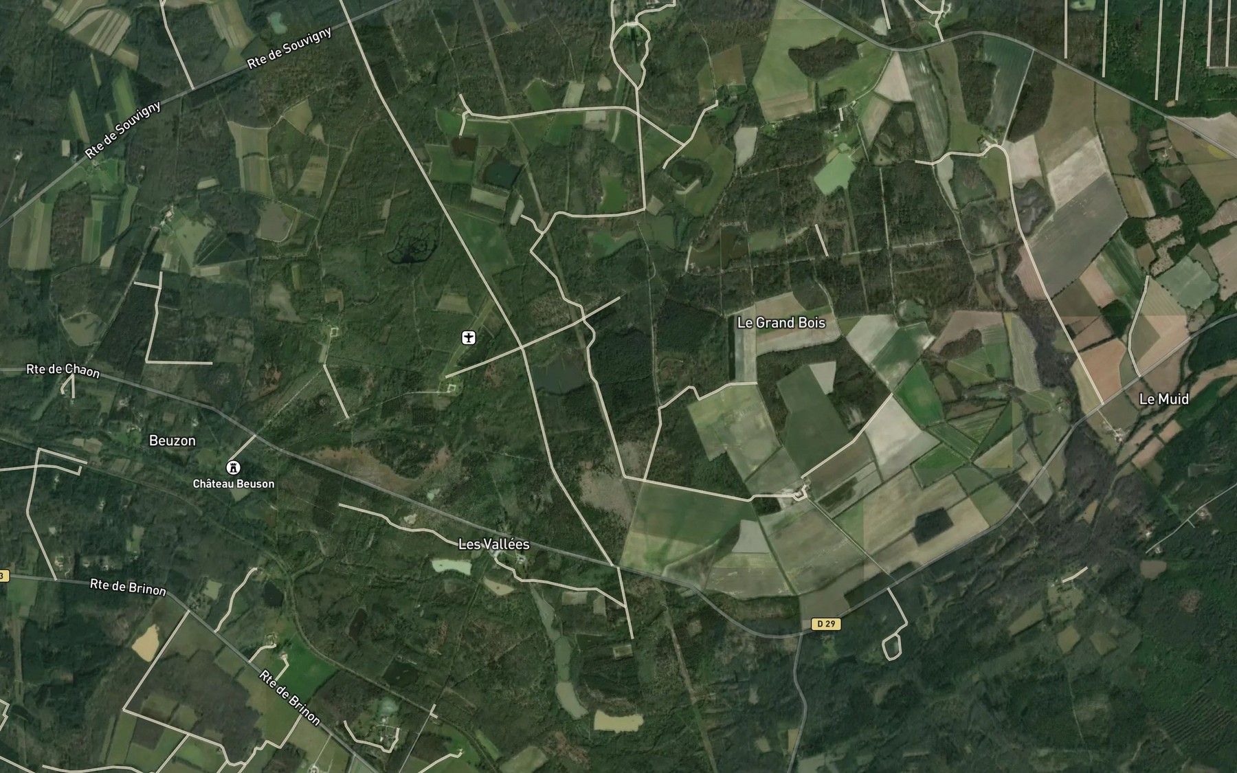 Satellite map of the Etang de Beaulieu