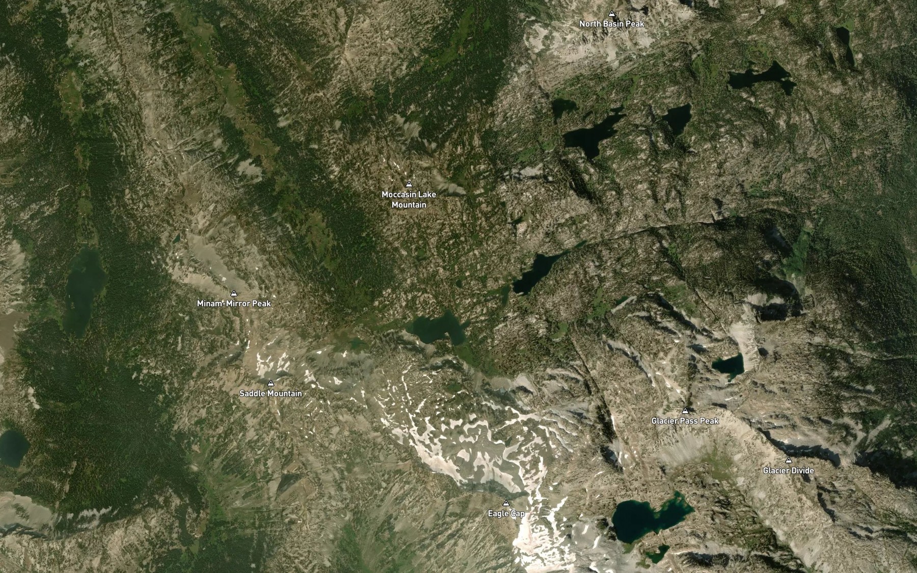 Satellite map of the Sunshine Lake