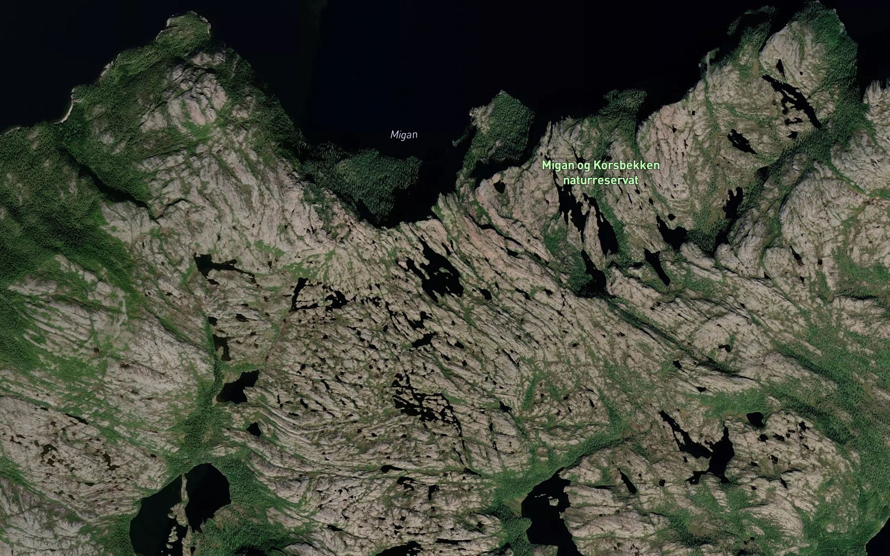 Satellite map of the Migandvatnet