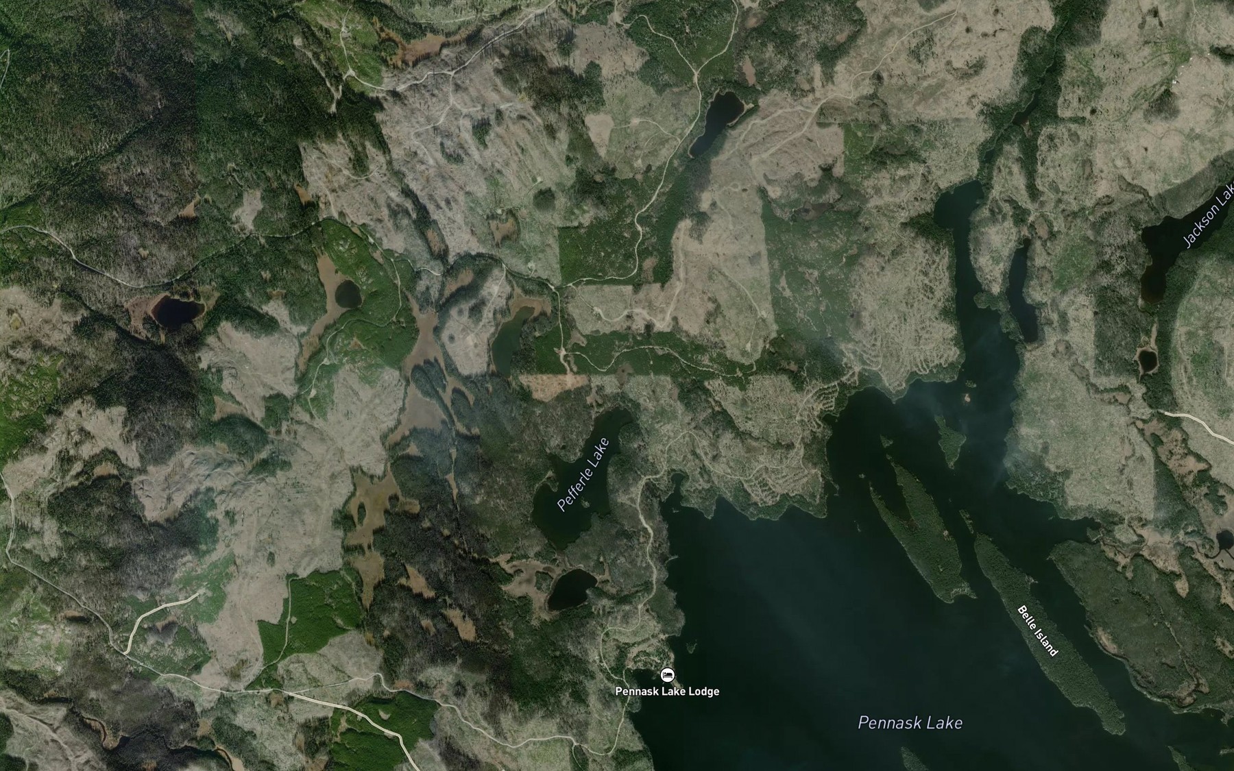 Satellite map of the Slaughter Bay