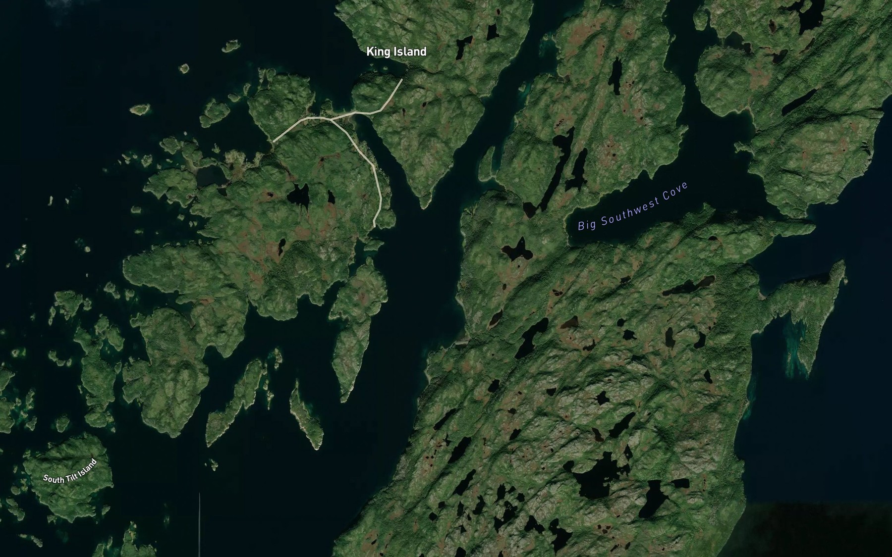 Satellite map of the Riley Cove