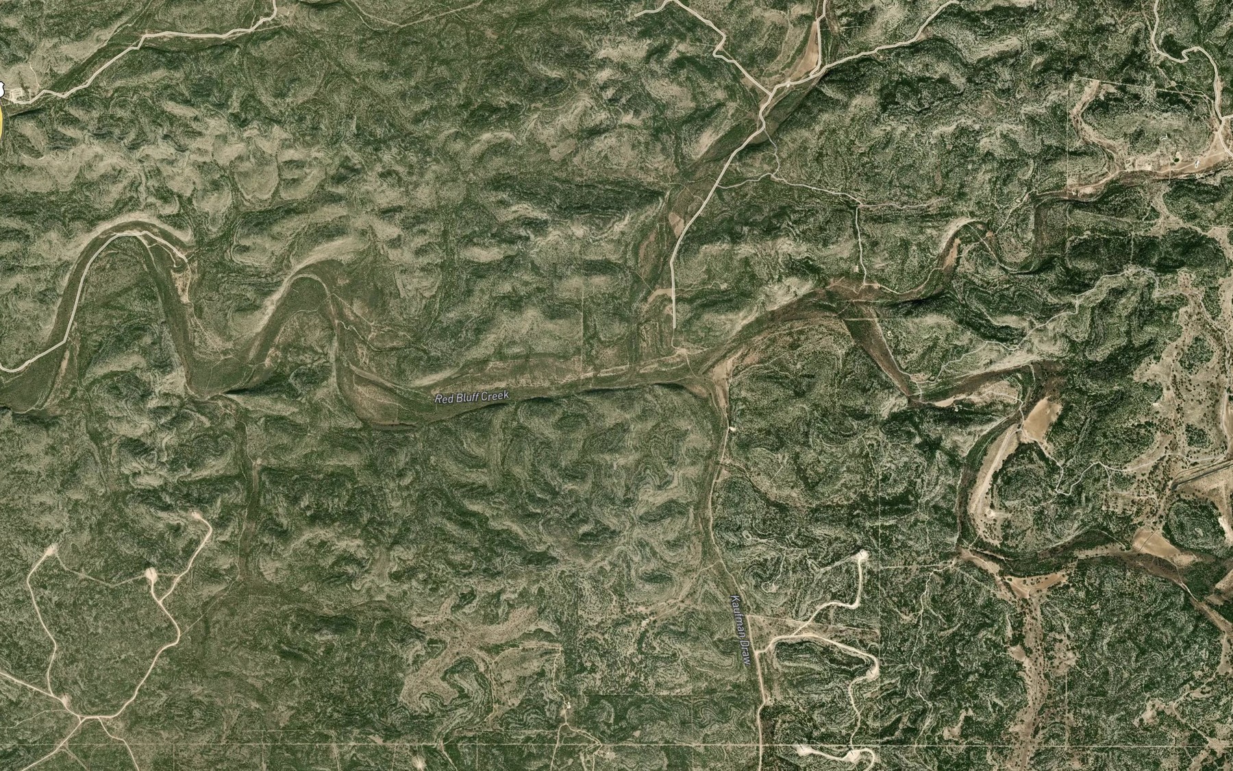 Satellite map of the Cow Creek