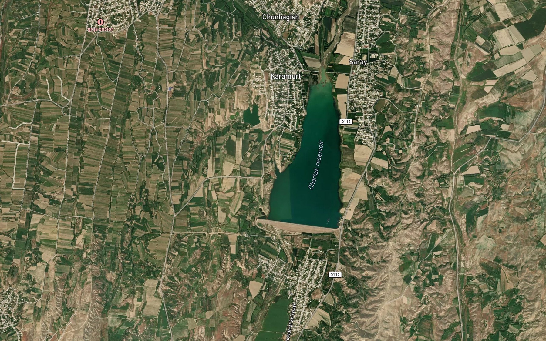 Satellite map of the Qorasuv