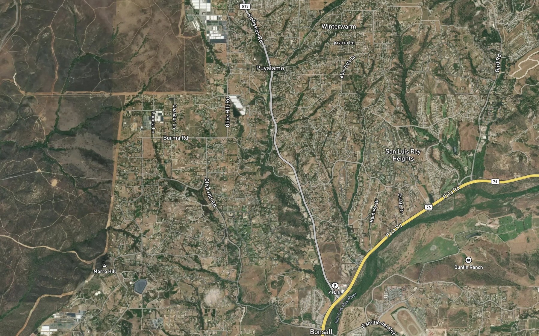 Satellite map of the Hellers Bend