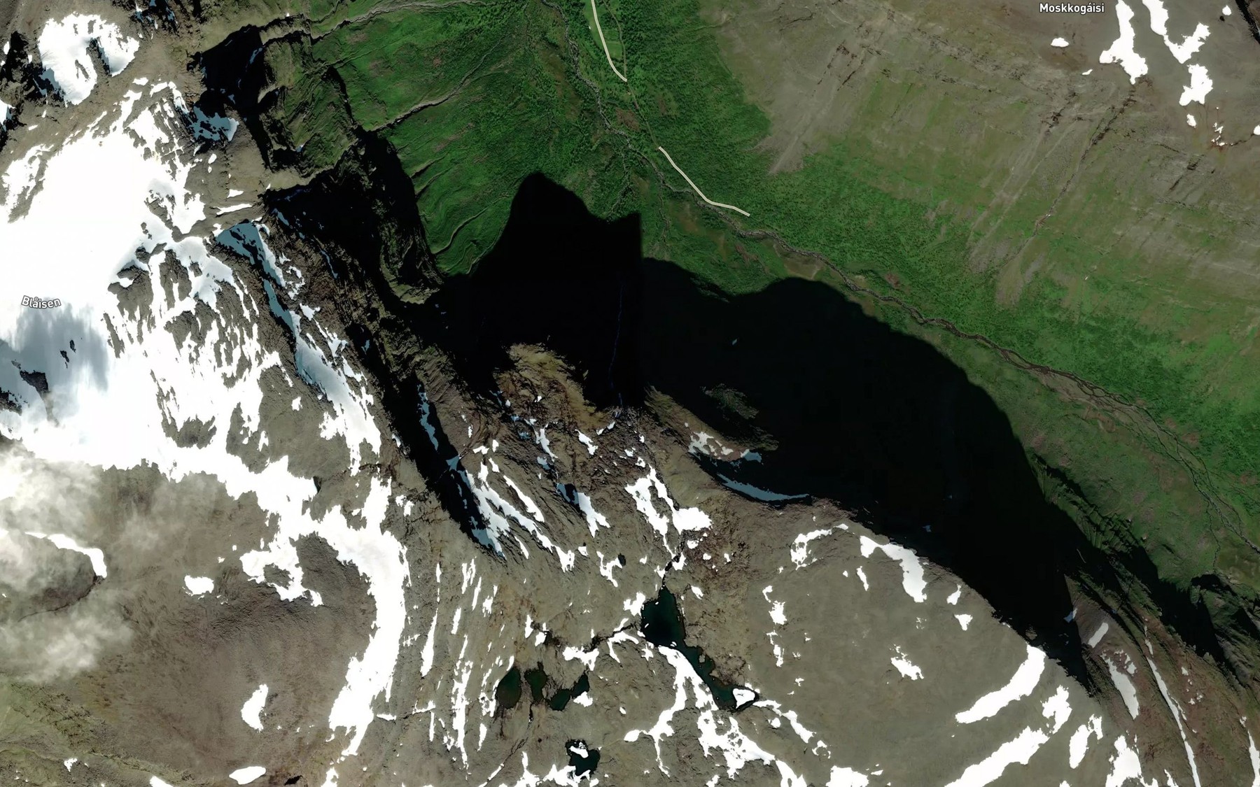 Satellite map of the Bogelva