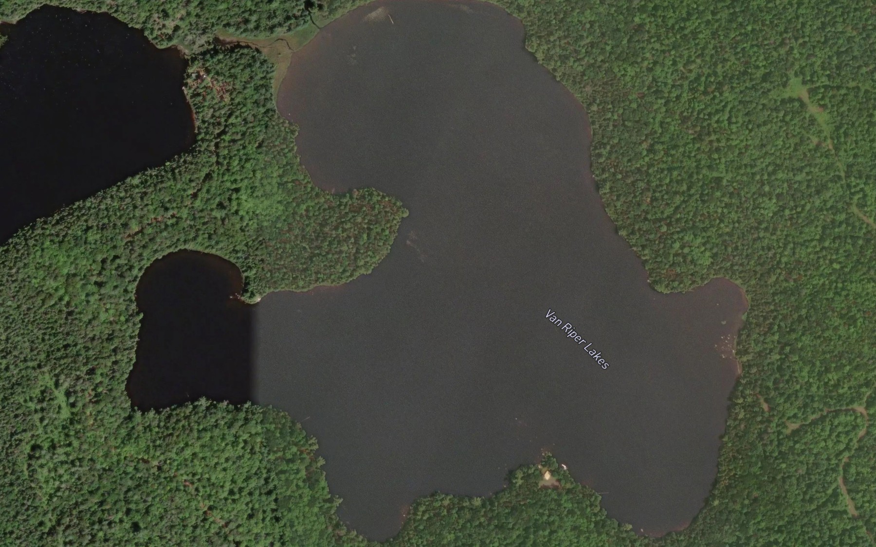 Satellite map of the Van Riper Lakes