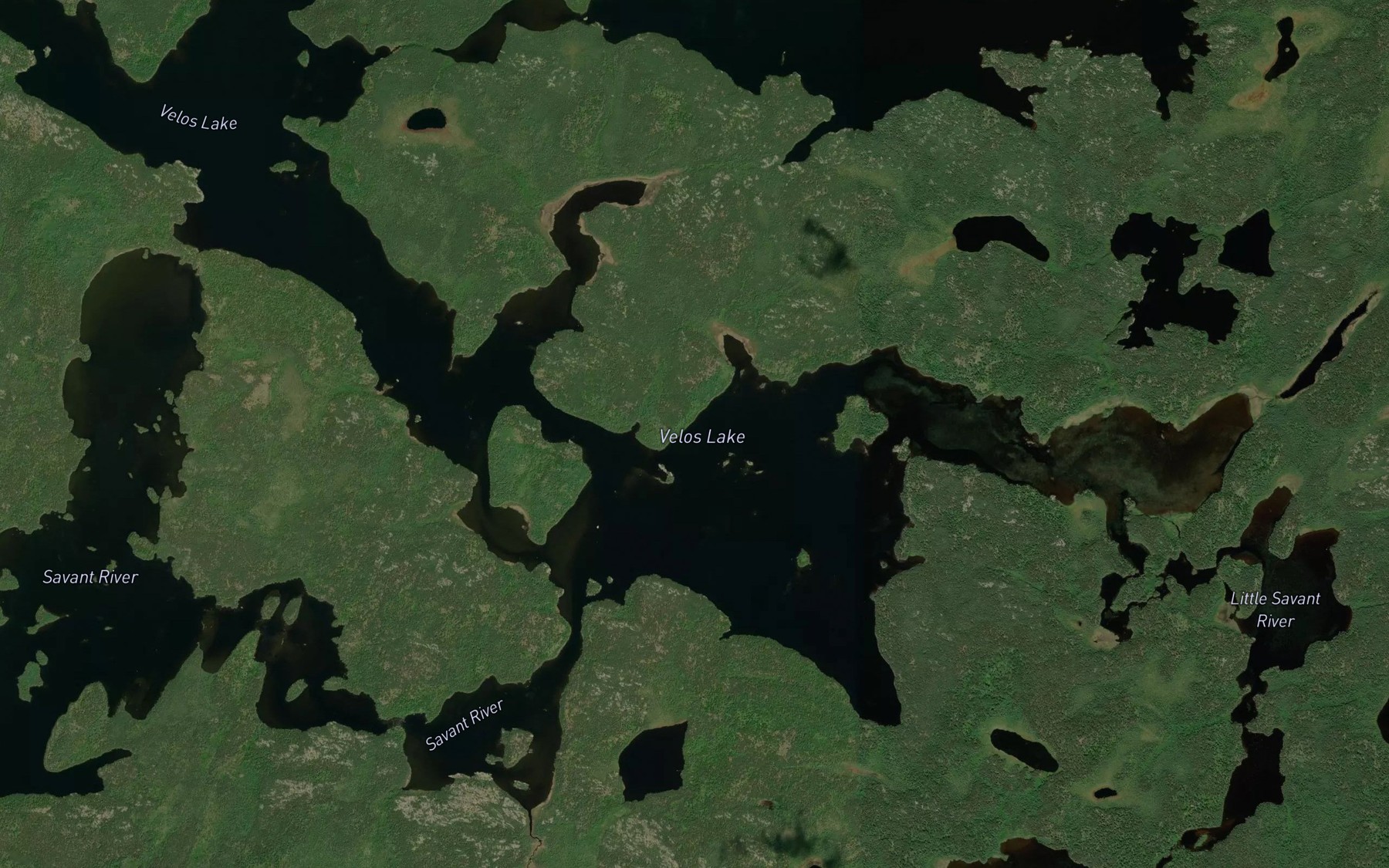 Satellite map of the Velos Lake
