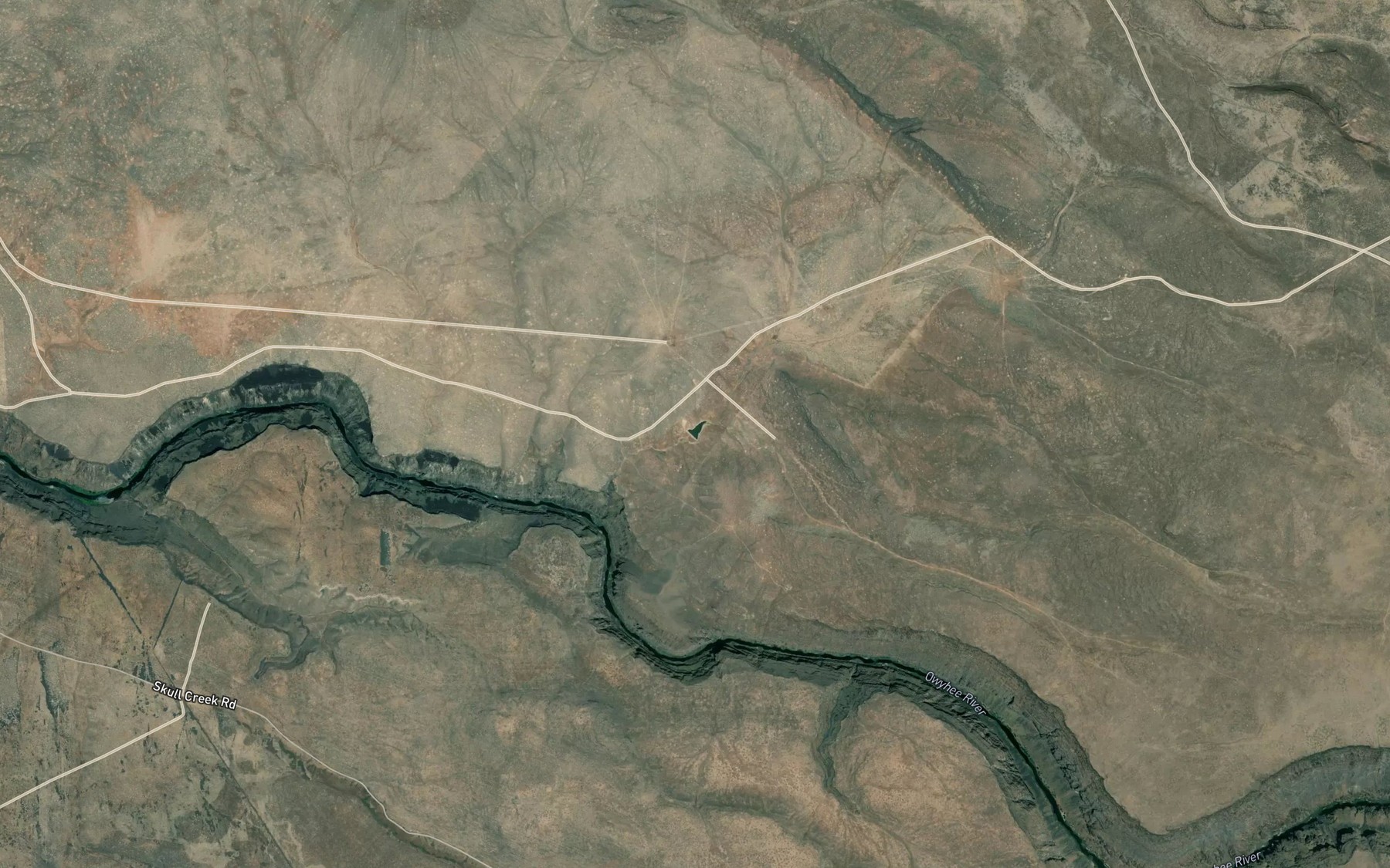 Satellite map of the Owyhee Reseeding Reservoir