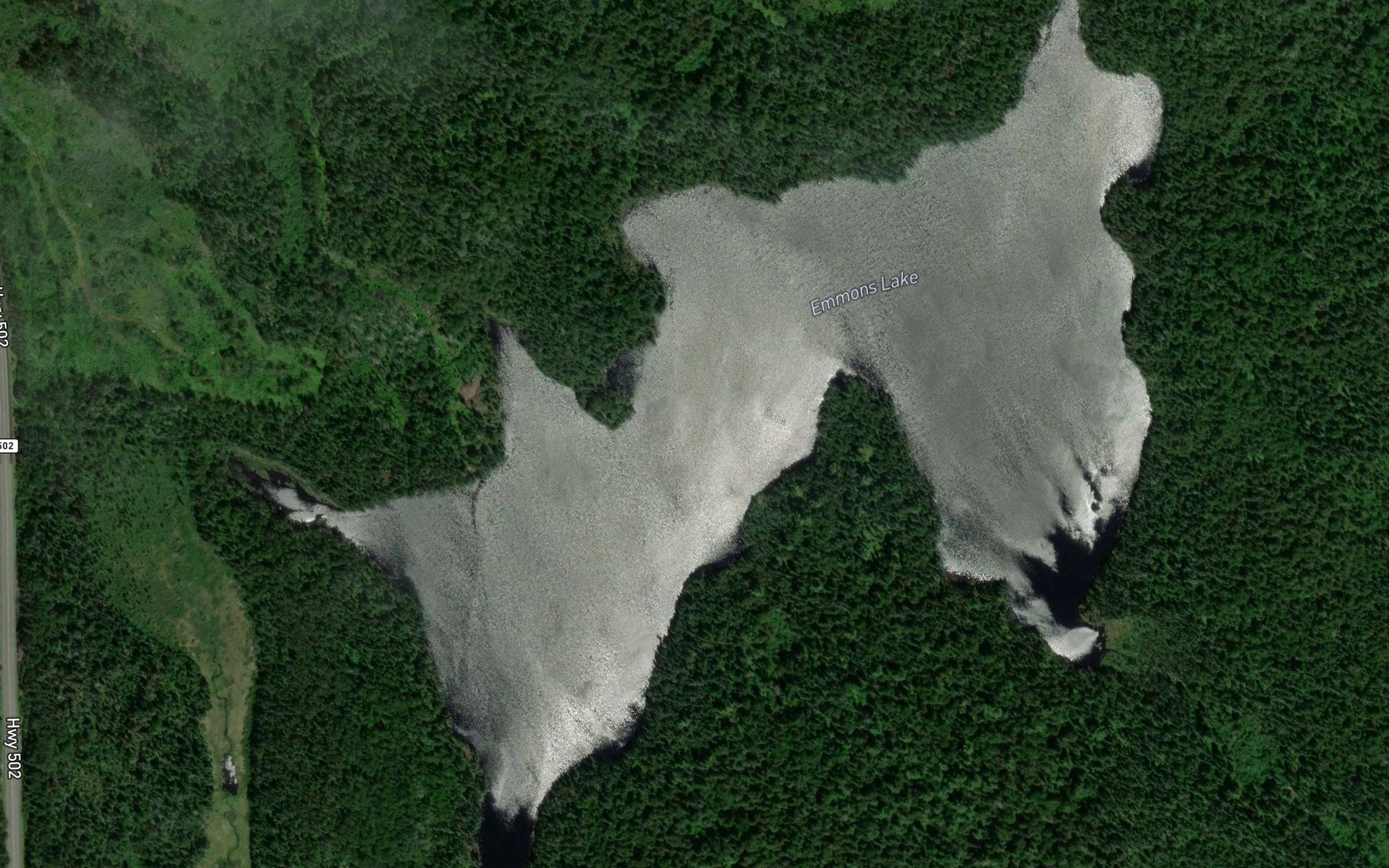 Satellite map of the Emmons Lake