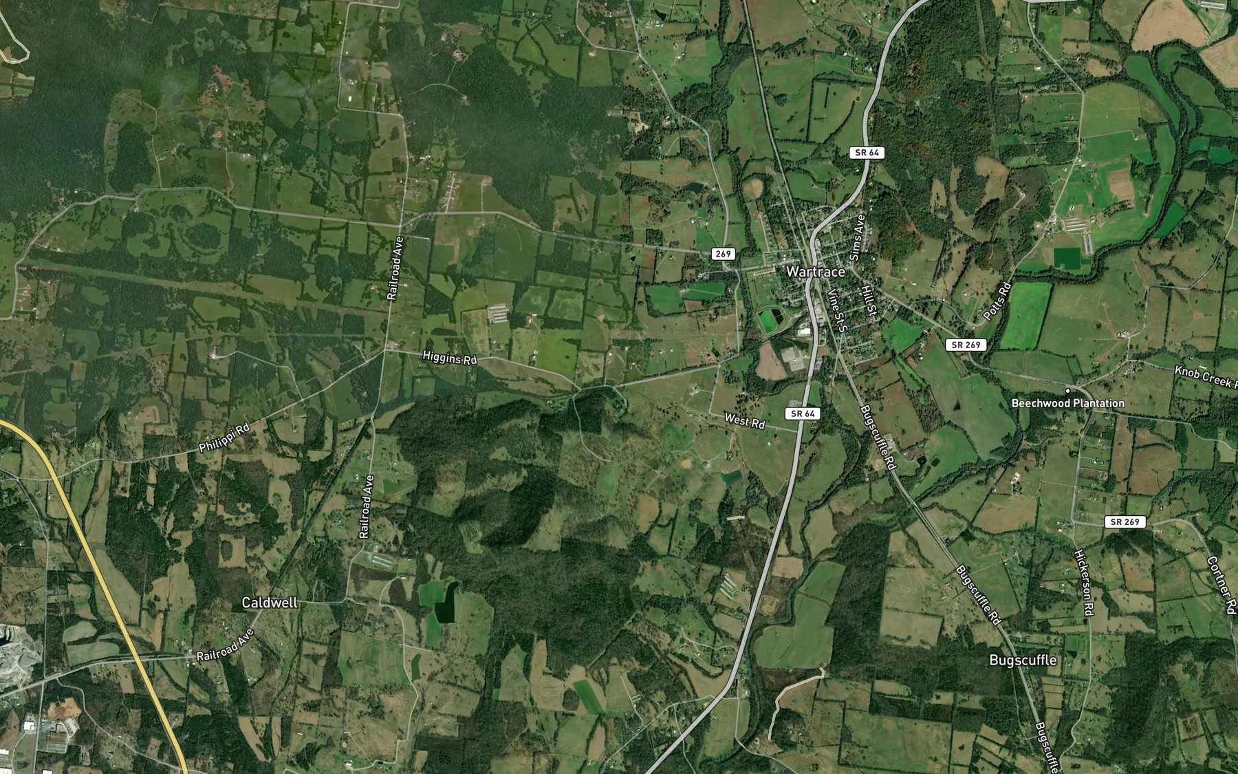 Satellite map of the Pannell Branch