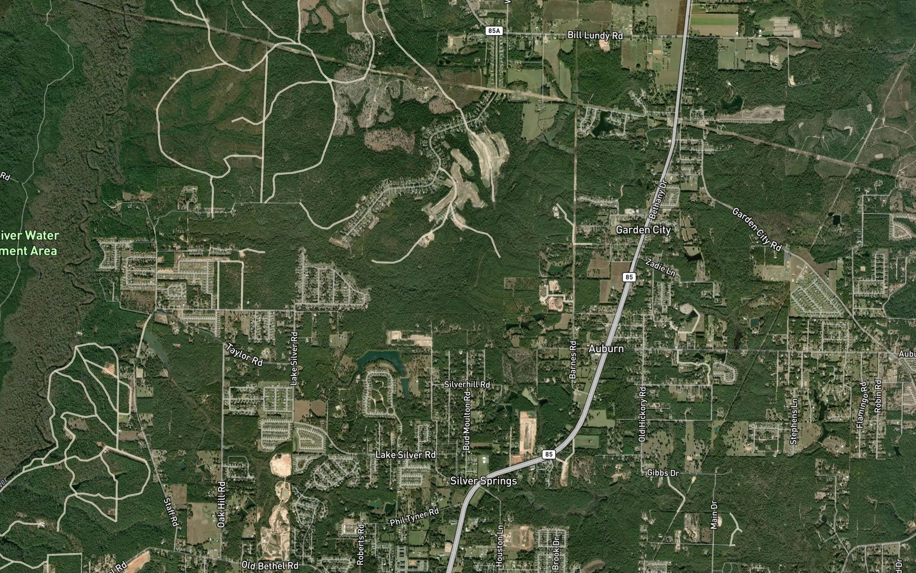 Satellite map of the Pump Branch