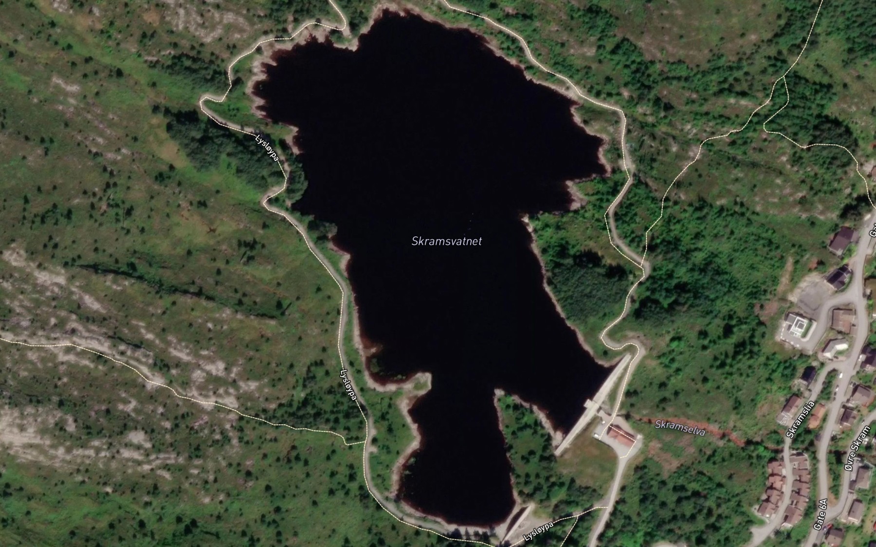Satellite map of the Skramsvatnet