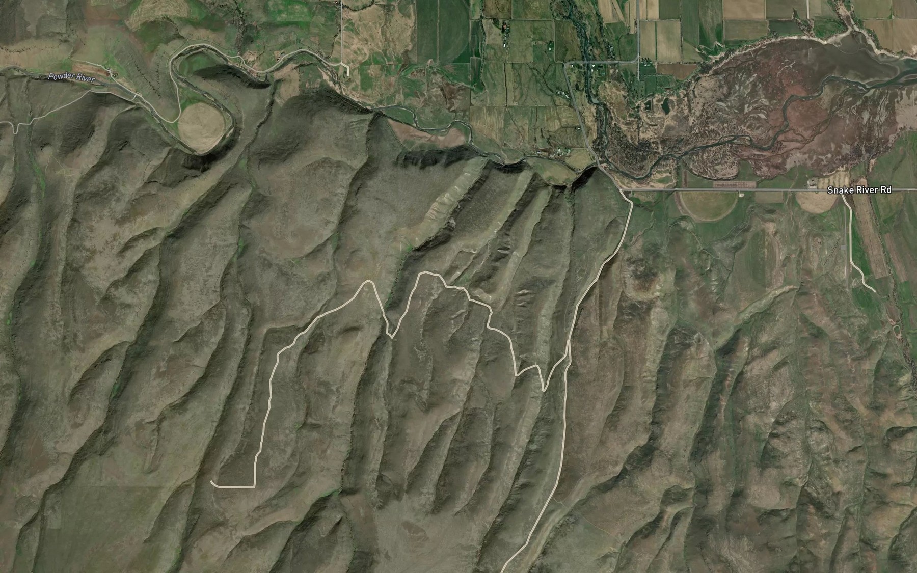 Satellite map of the Poison Spring