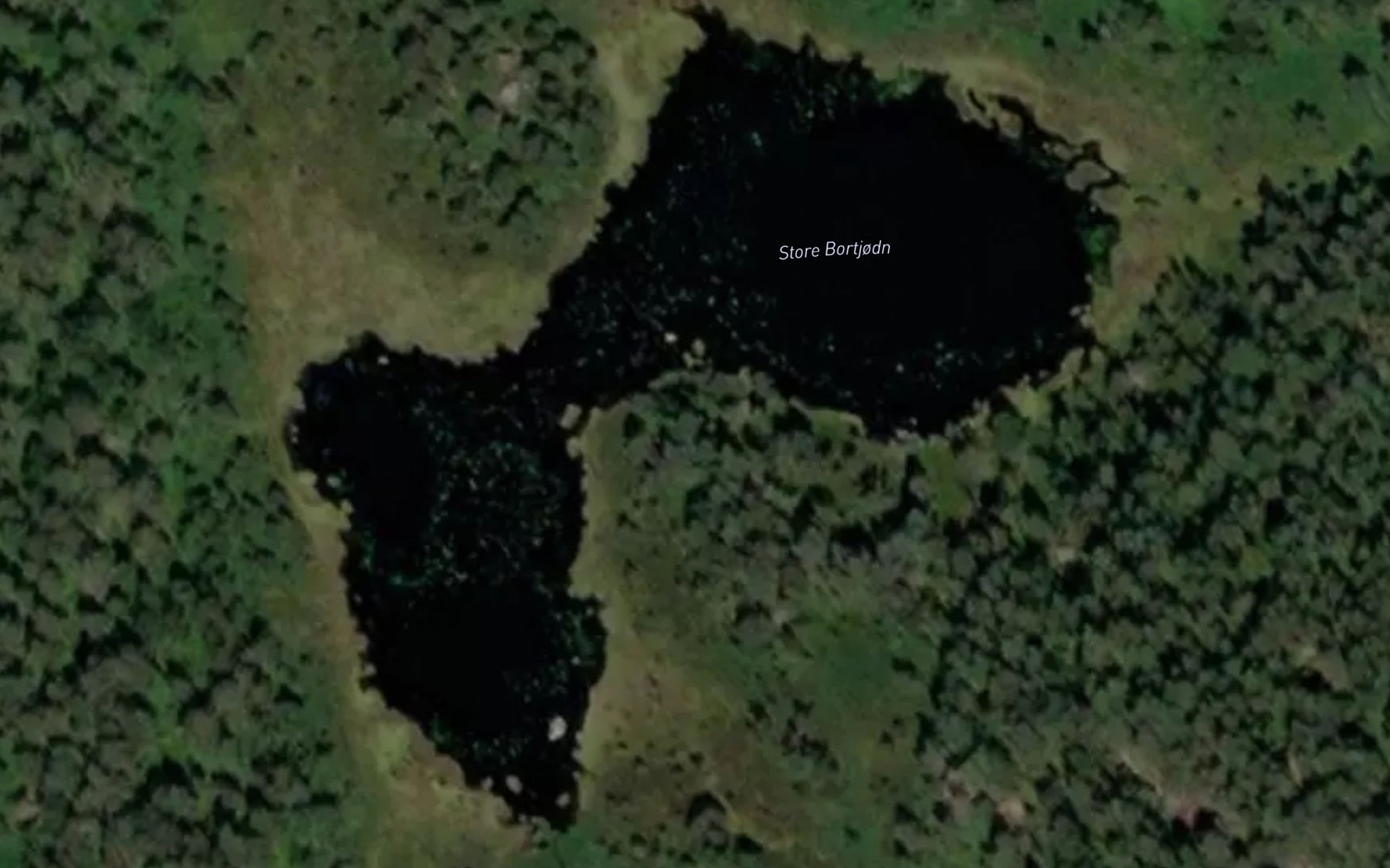 Satellite map of the Store Bortjodn