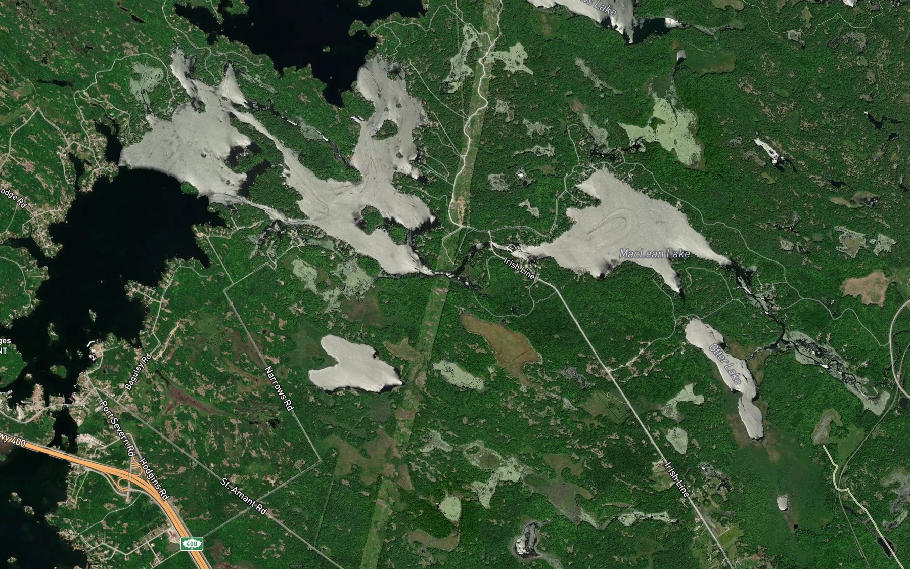 Satellite map of the Black River